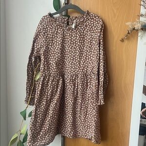 Rylee + Cru Brown Floral Kids Dress